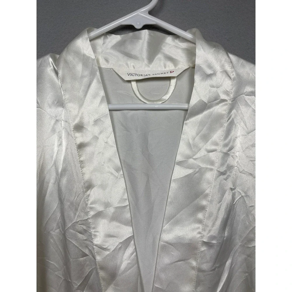Victoria's Secret Robe Satin White Womens S/M